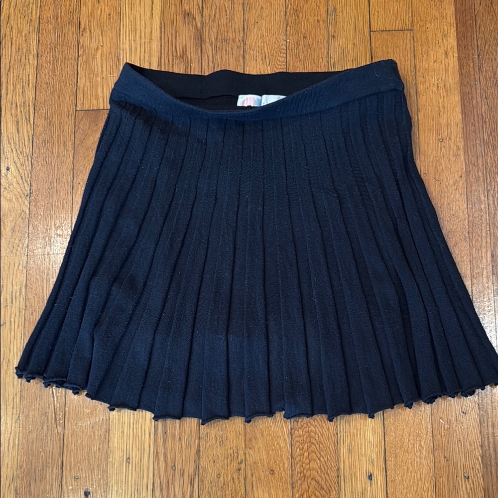 FP Beach Knit Black Pleated Skort
